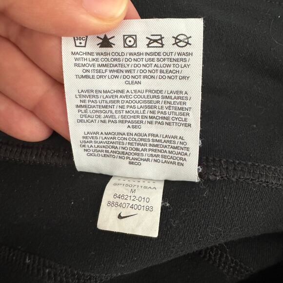 Nike Dri-Fit Tech Running Black Leggings High Rise Pull On Stretch Ankle Sz M - Picture 8 of 8